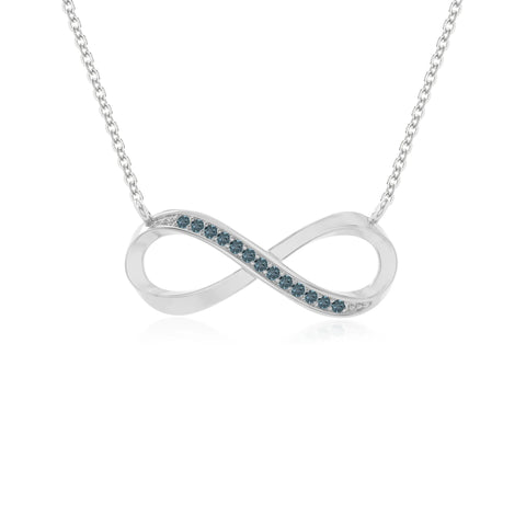 natural london-blue-topaz infinity necklaces in sterling silver 