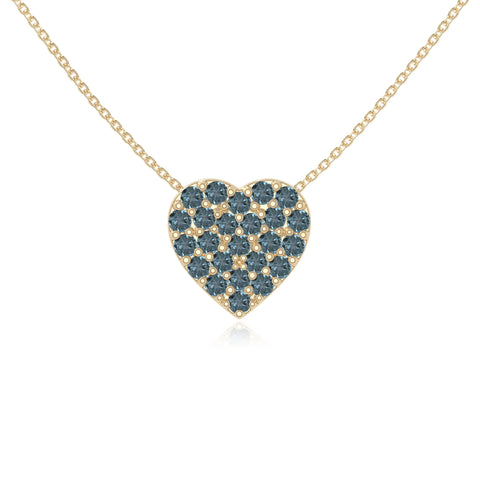 natural london-blue-topaz studded heart necklaces in yellow gold vermeil 