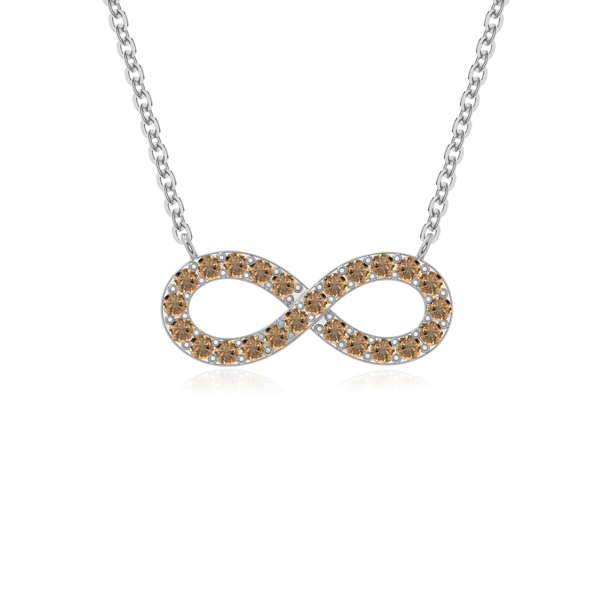 natural citrine infinity necklaces in sterling silver 