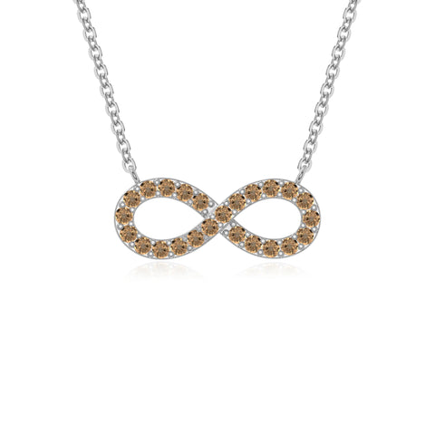 natural citrine infinity necklaces in sterling silver 