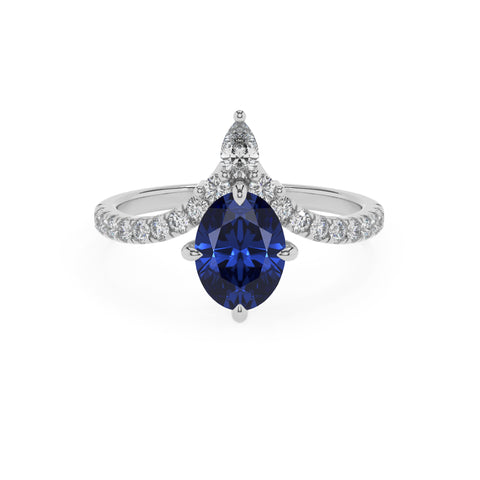 lab-grown blue-sapphire oval solitaire engagement ring