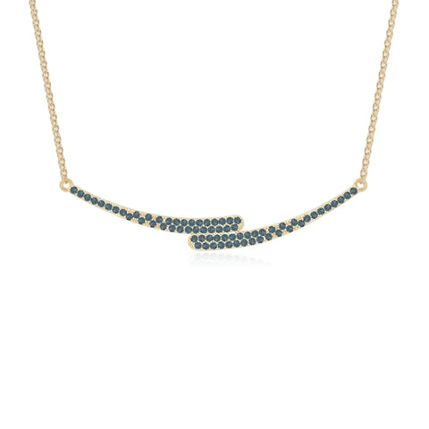 natural london-blue-topaz bypass curved bar necklaces in yellow gold vermeil 