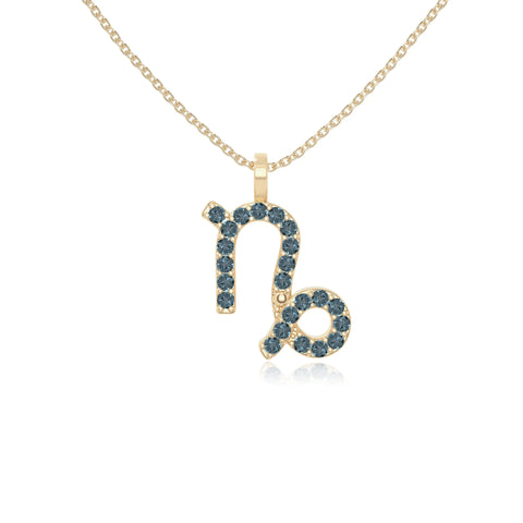 natural london-blue-topaz capricorn zodiac necklaces in yellow gold vermeil 
