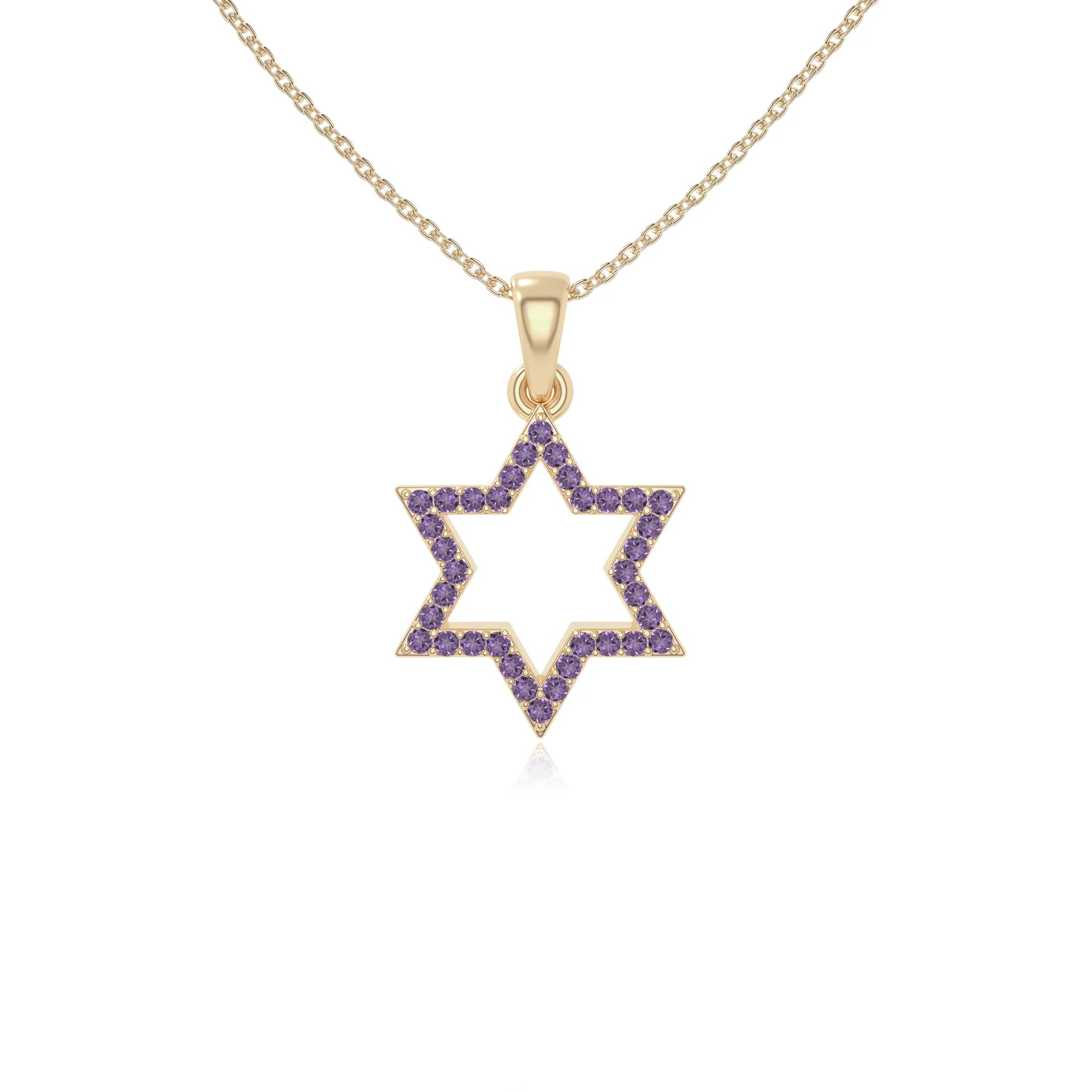 natural amethyst star of david necklaces in yellow gold vermeil 
