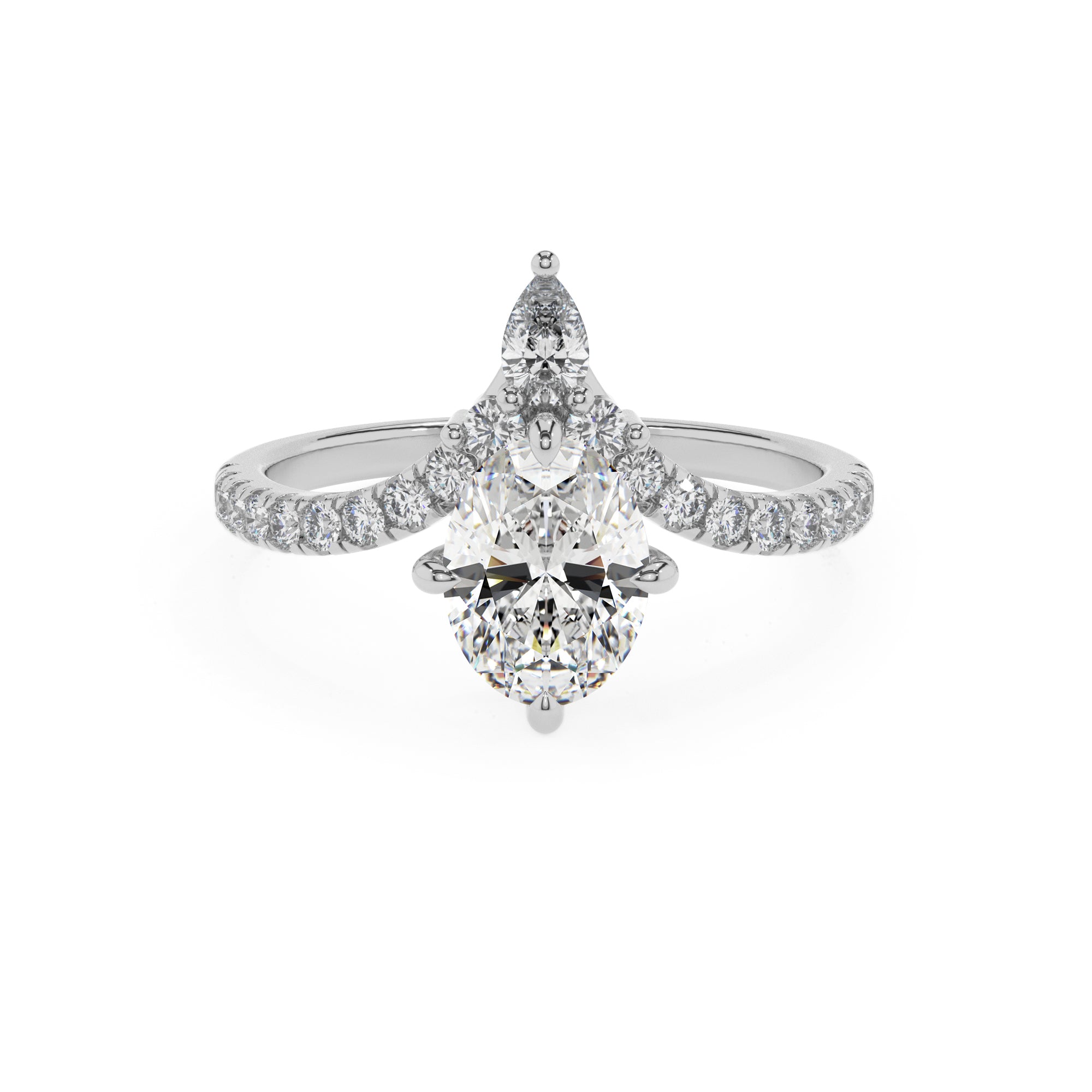 lab-grown moissanite oval solitaire engagement ring