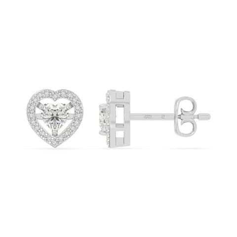moissanite halo stud earrings in sterling silver 
