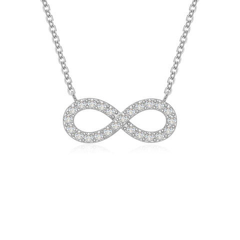 moissanite infinity necklaces in sterling silver 