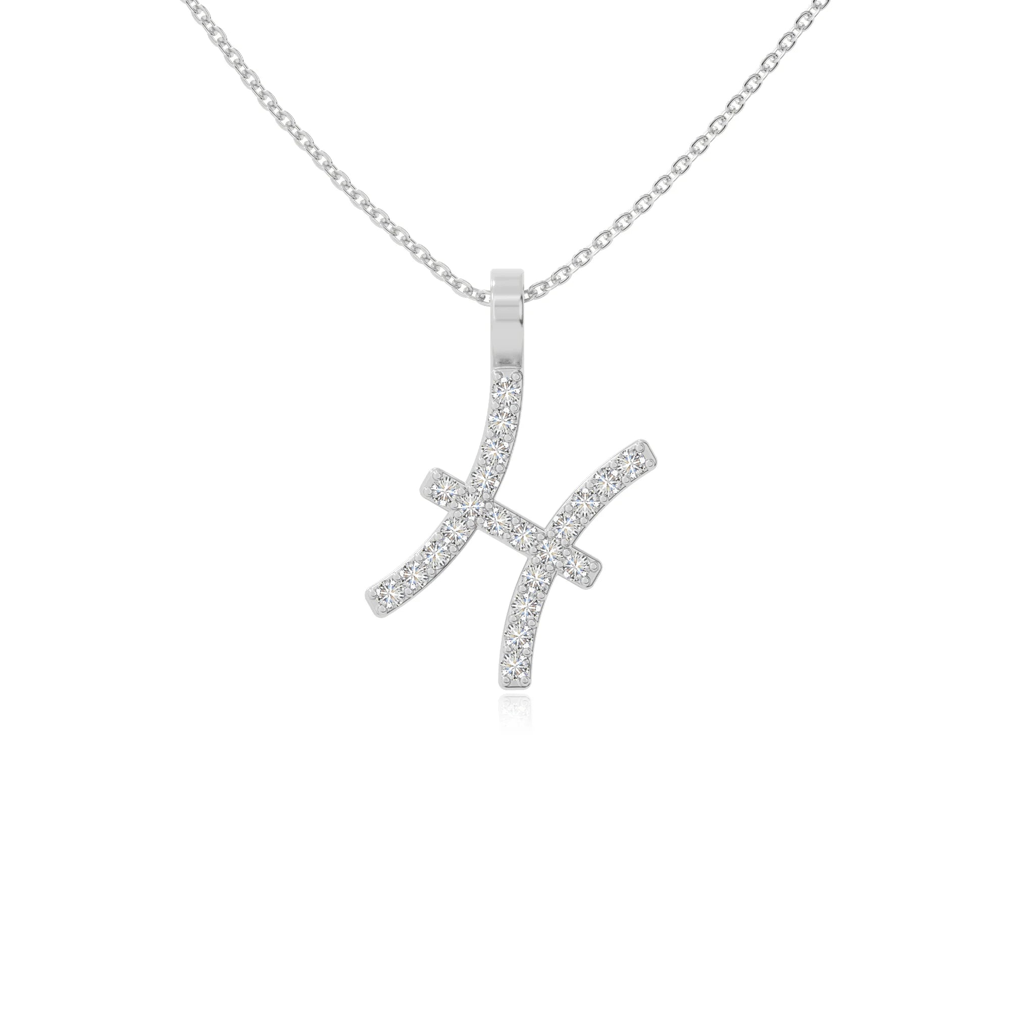 moissanite pisces zodiac sign necklaces in sterling silver 