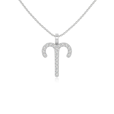 moissanite aries zodiac sign necklaces in sterling silver 