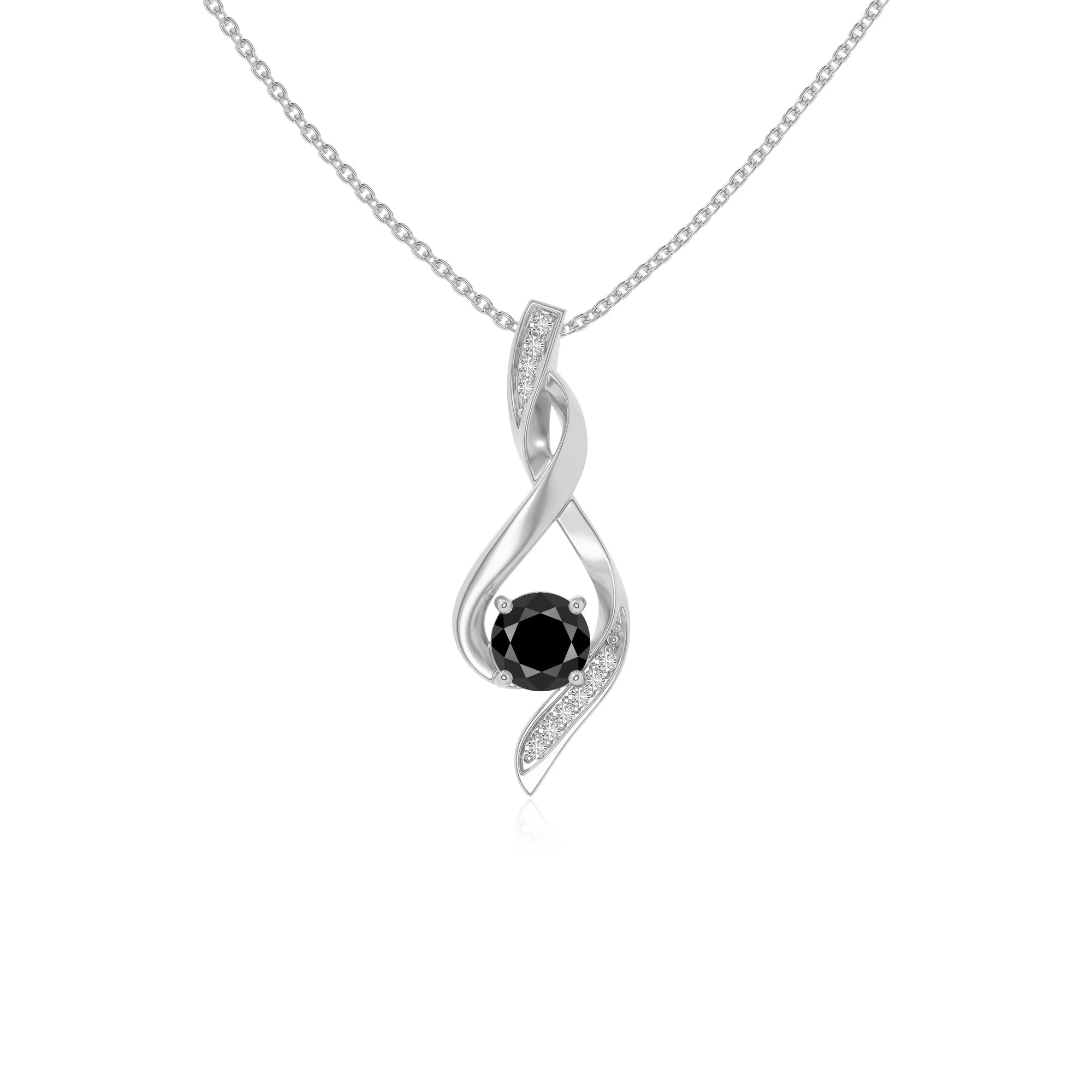 natural black-onyx infinity necklaces in sterling silver 