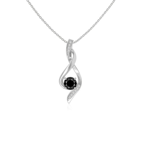 natural black-onyx infinity necklaces in sterling silver 