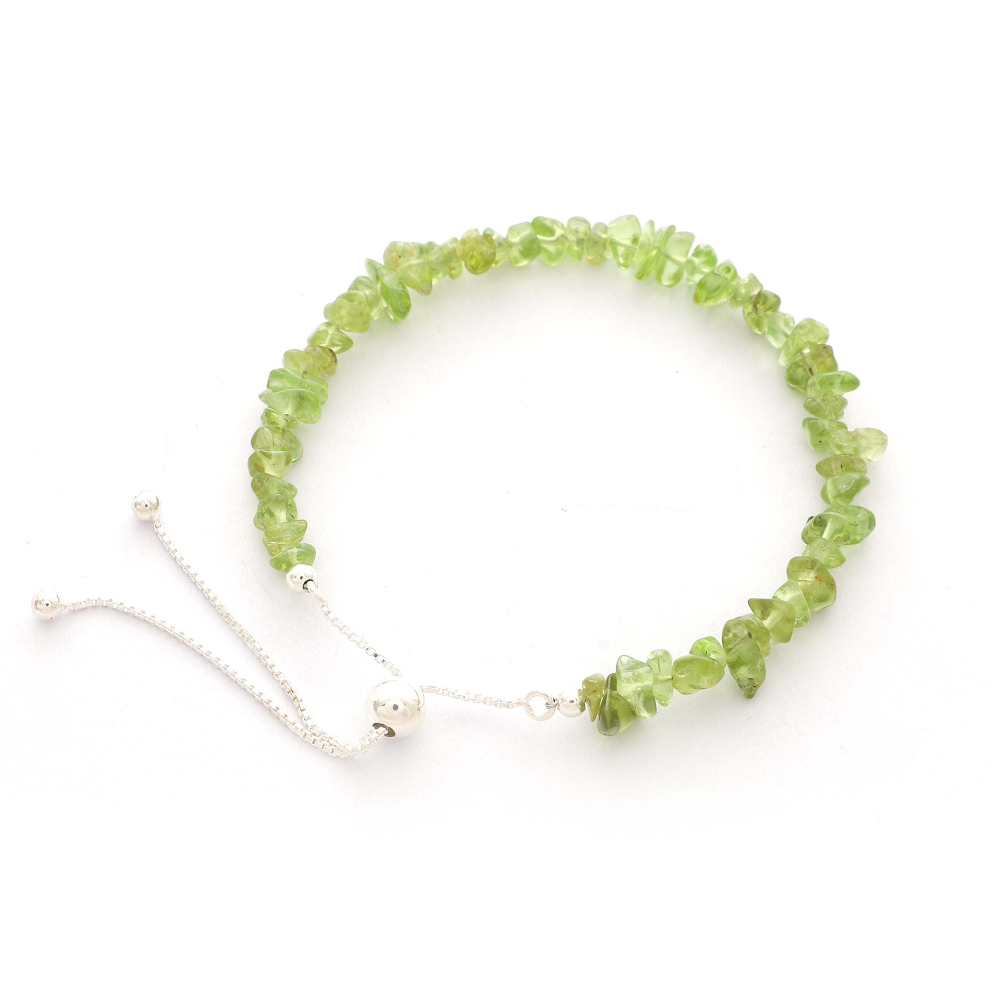 natural peridot rough shape bolo bracelet