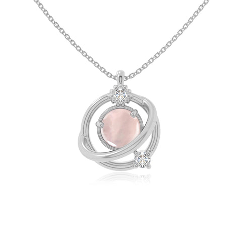 rose quartz galaxy necklaces in sterling silver 