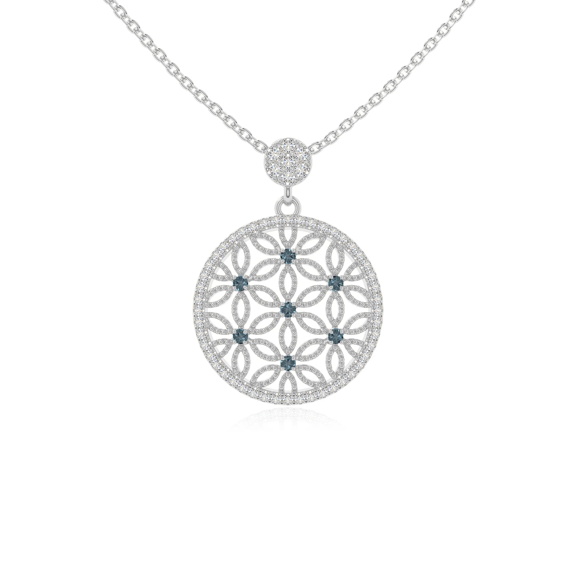 natural london-blue-topaz infinity love knot necklaces in sterling silver 