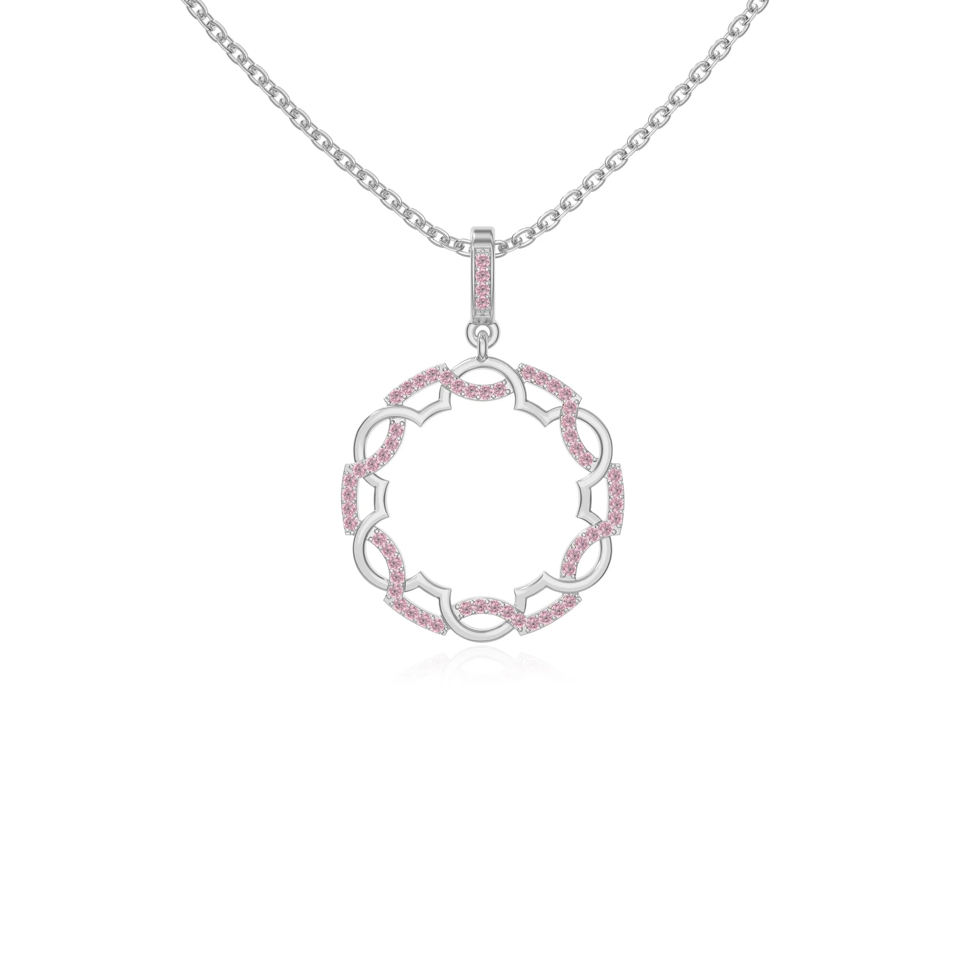 natural pink-tourmaline infinity love knot necklaces in sterling silver 