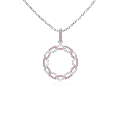 natural pink-tourmaline infinity love knot necklaces in sterling silver 