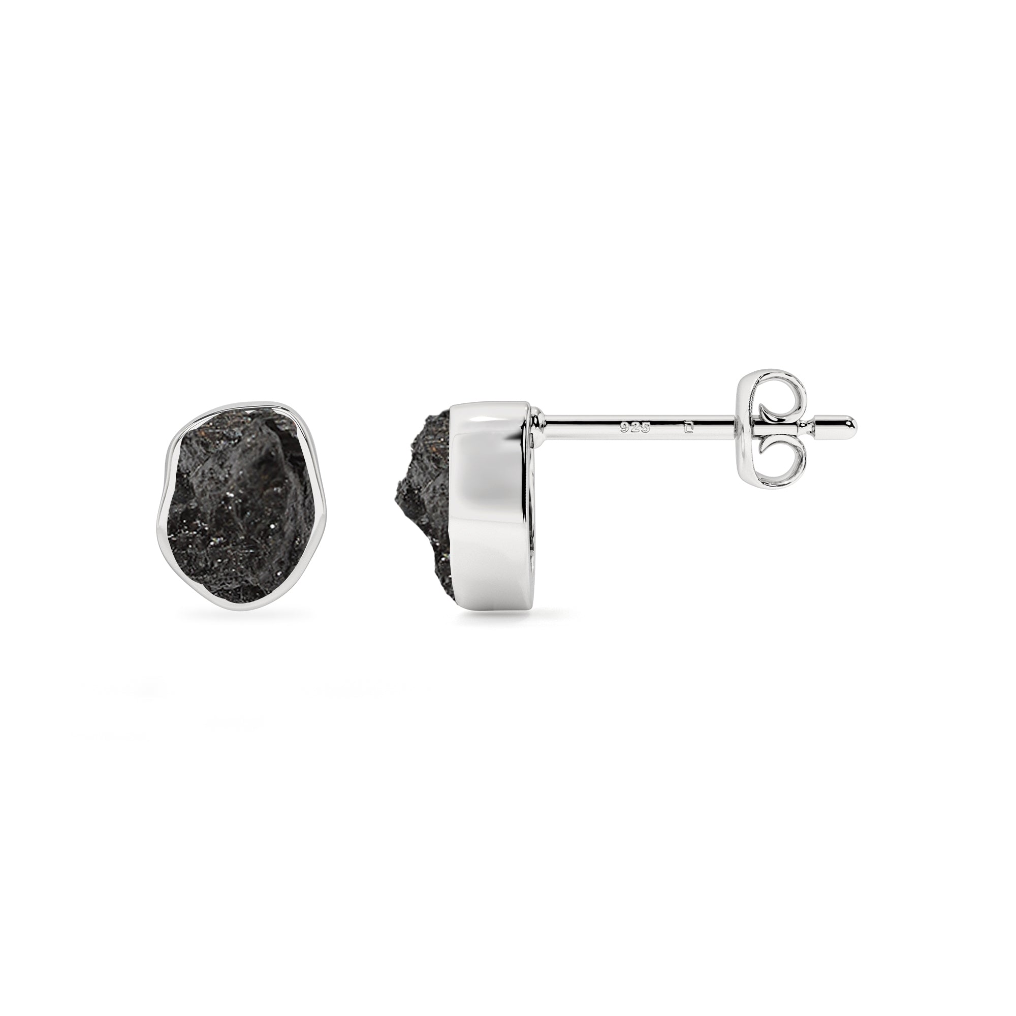 natural shungite rough shape stud earrings