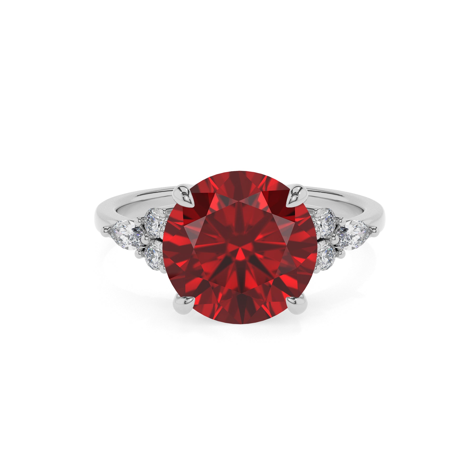 lab-grown ruby round solitaire engagement ring