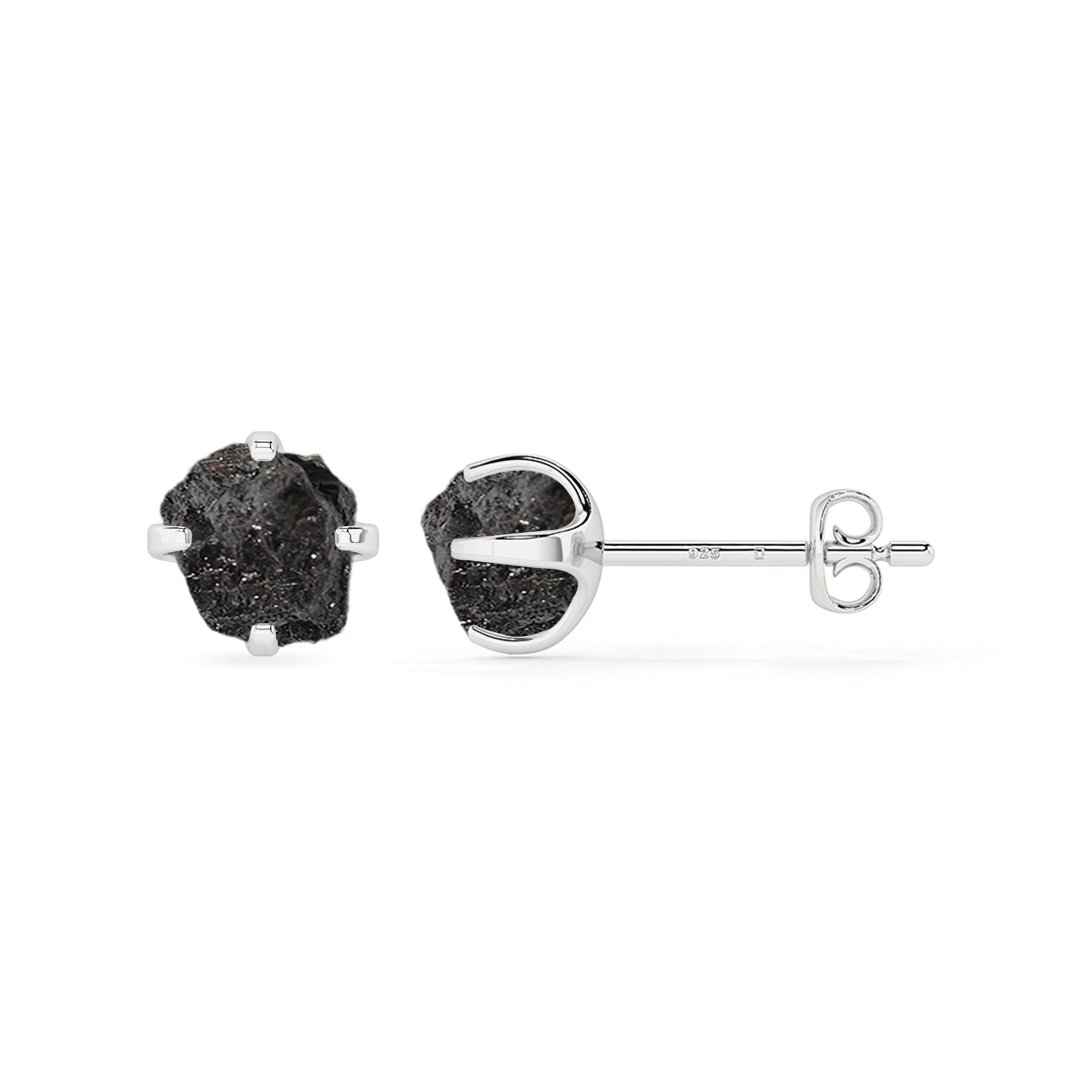 natural shungite rough shape stud earrings