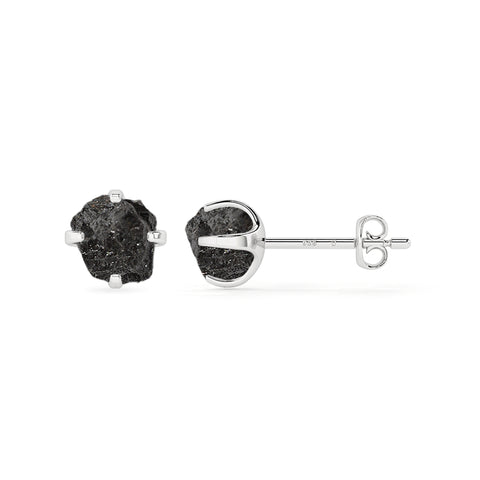 natural shungite rough shape stud earrings