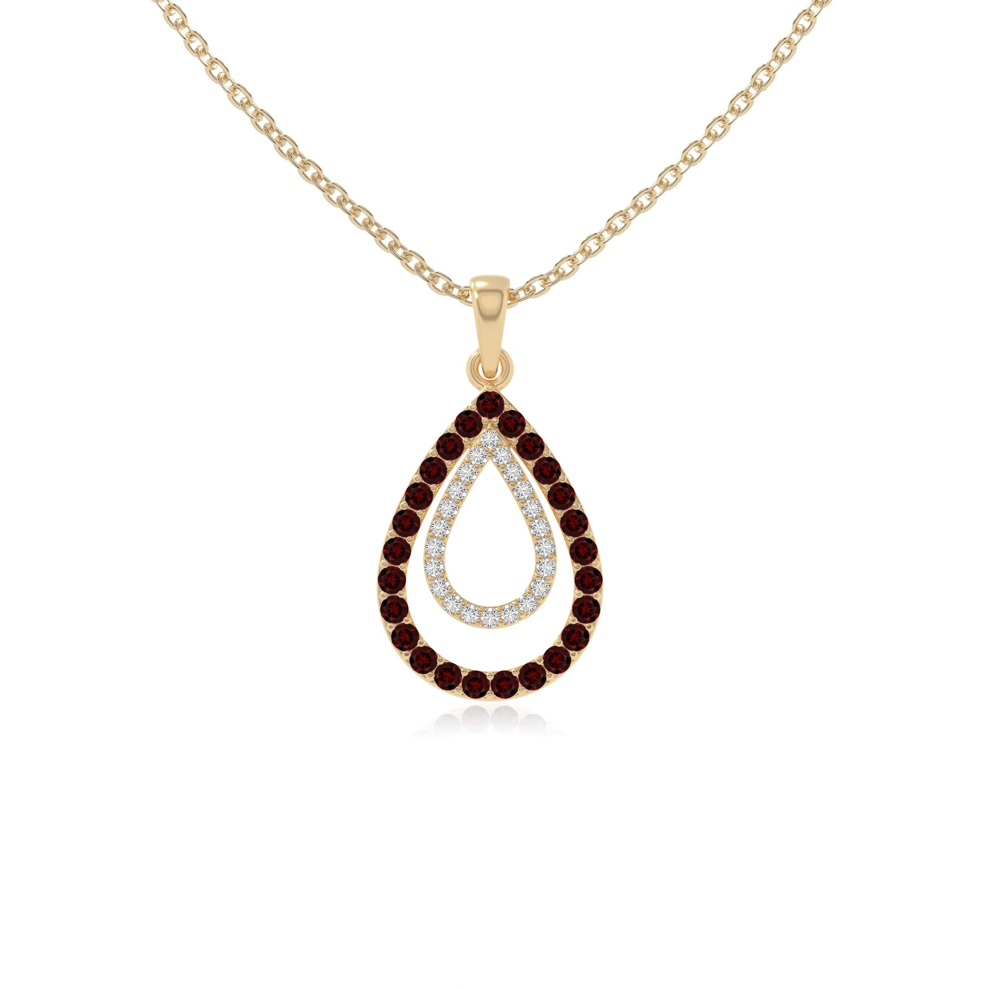 natural garnet infinity love knot necklaces in yellow gold vermeil 