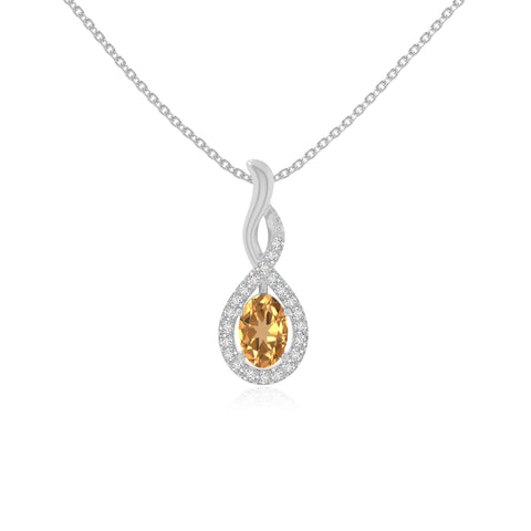 natural citrine infinity necklaces in sterling silver 