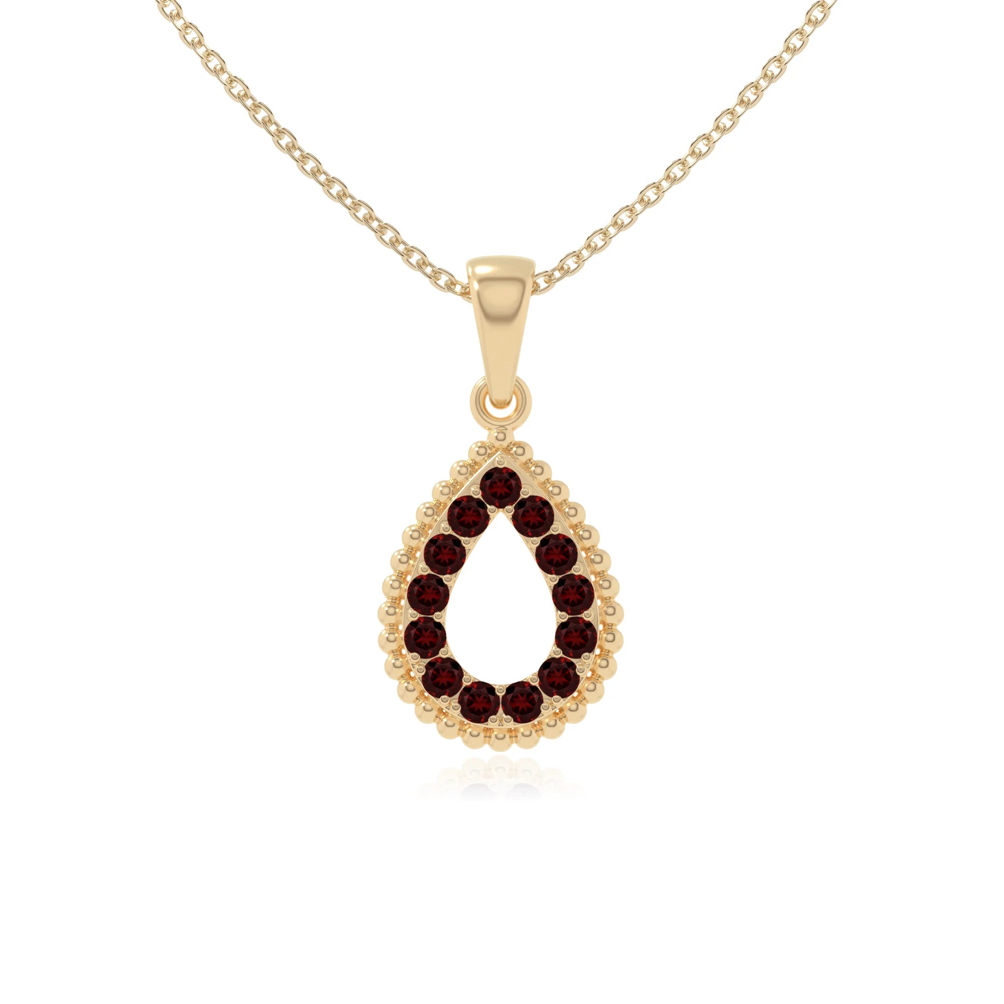natural garnet infinity love knot necklaces in yellow gold vermeil 