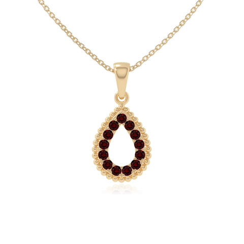 natural garnet infinity love knot necklaces in yellow gold vermeil 