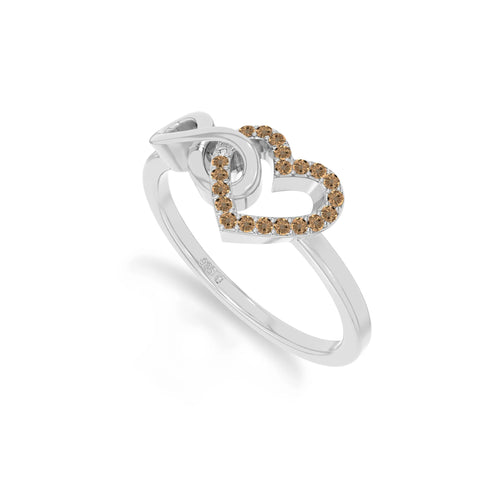 natural citrine infinity heart promise rings in sterling silver 