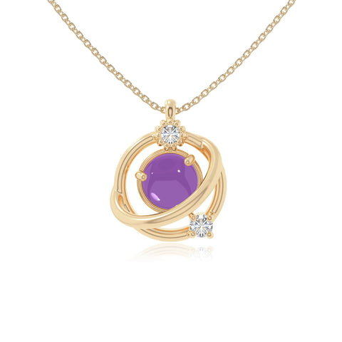 natural amethyst galaxy necklaces in yellow gold vermeil 