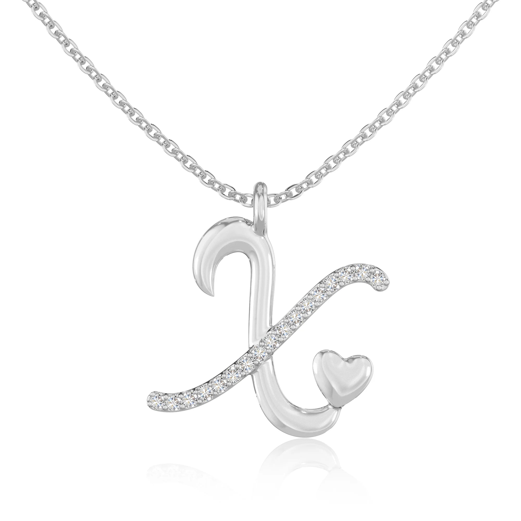 moissanite Initials necklaces in sterling silver 