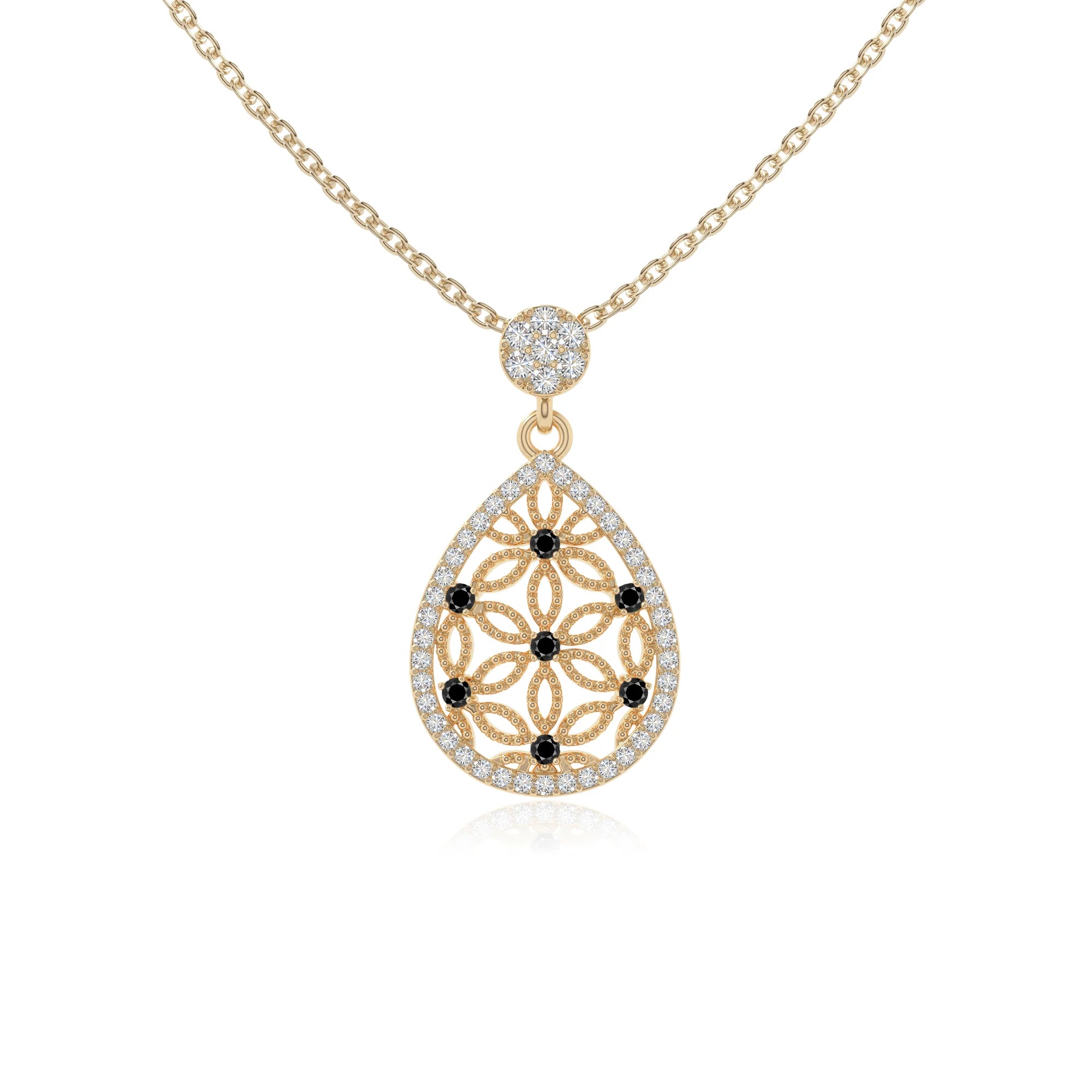 natural black-onyx infinity love knot necklaces in yellow gold vermeil 