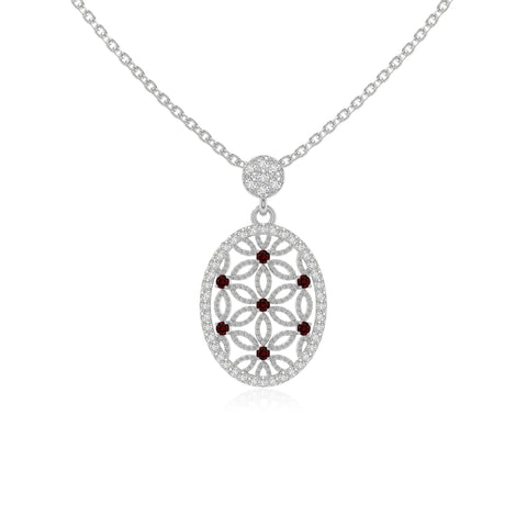 natural garnet infinity love knot necklaces in sterling silver 