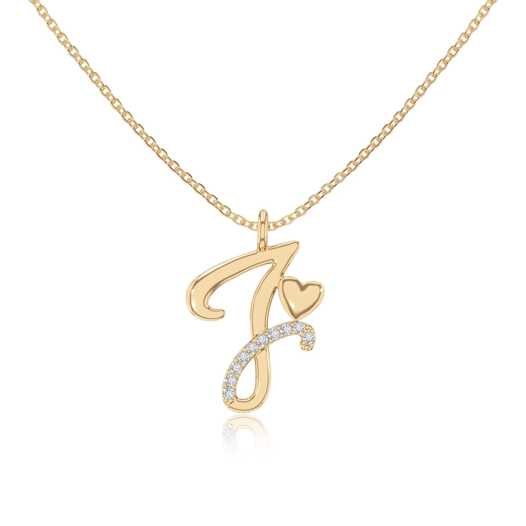 moissanite Initials necklaces in yellow gold vermeil 