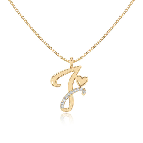 moissanite Initials necklaces in yellow gold vermeil 