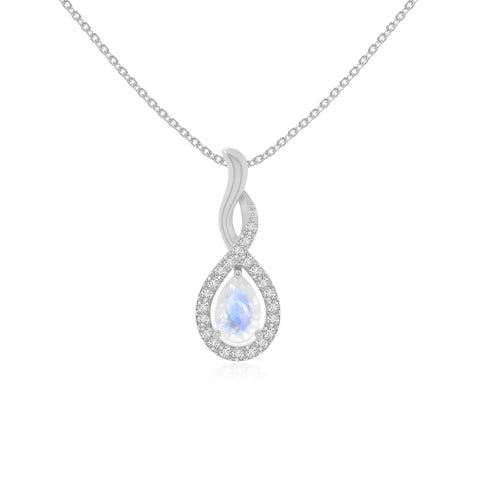 rainbow moonstone infinity necklaces in sterling silver 