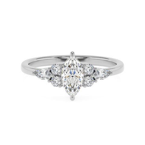 lab-grown moissanite marquise solitaire engagement ring