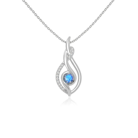 natural labradorite twisted infinty knot necklaces in sterling silver 