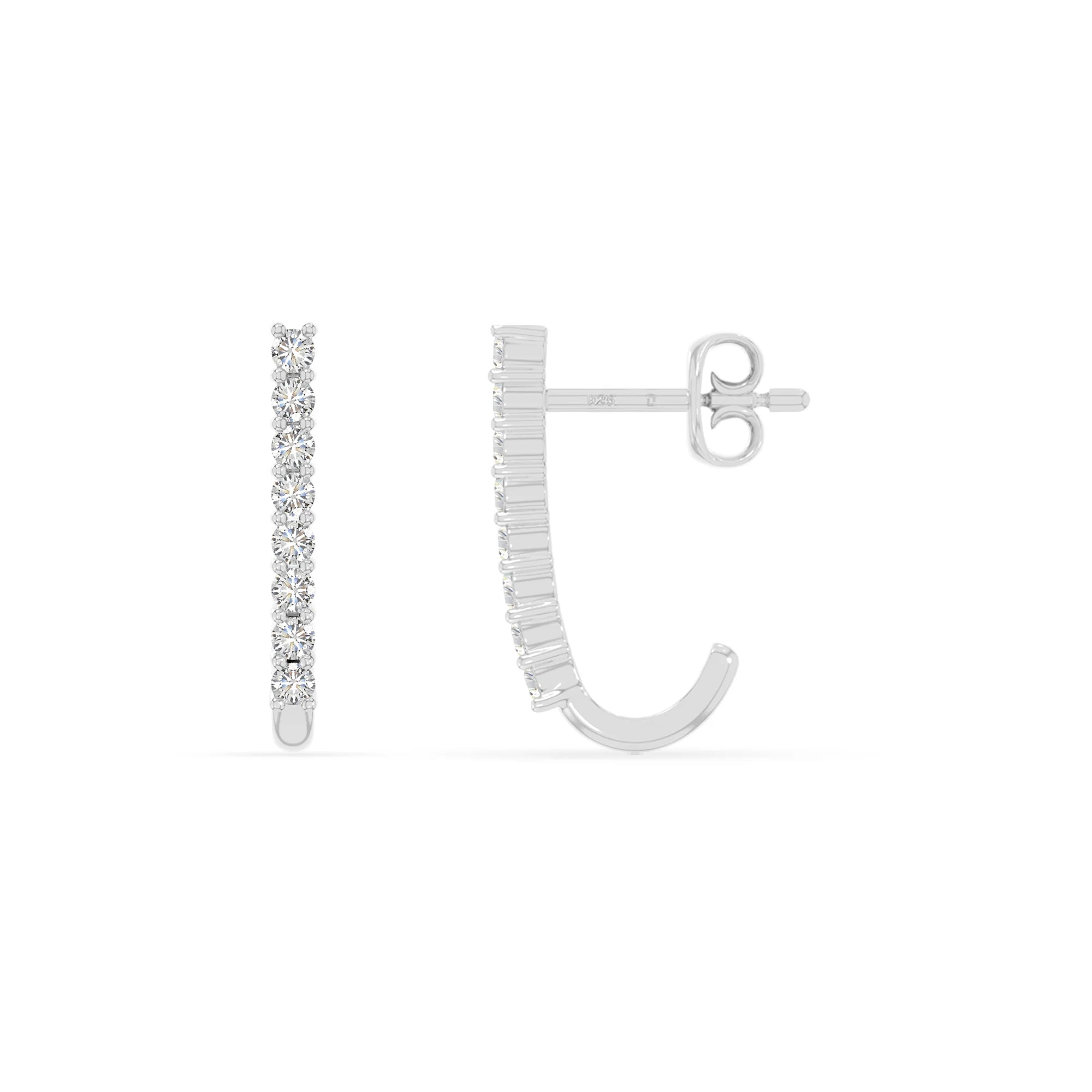moissanite hoop earrings in sterling silver 