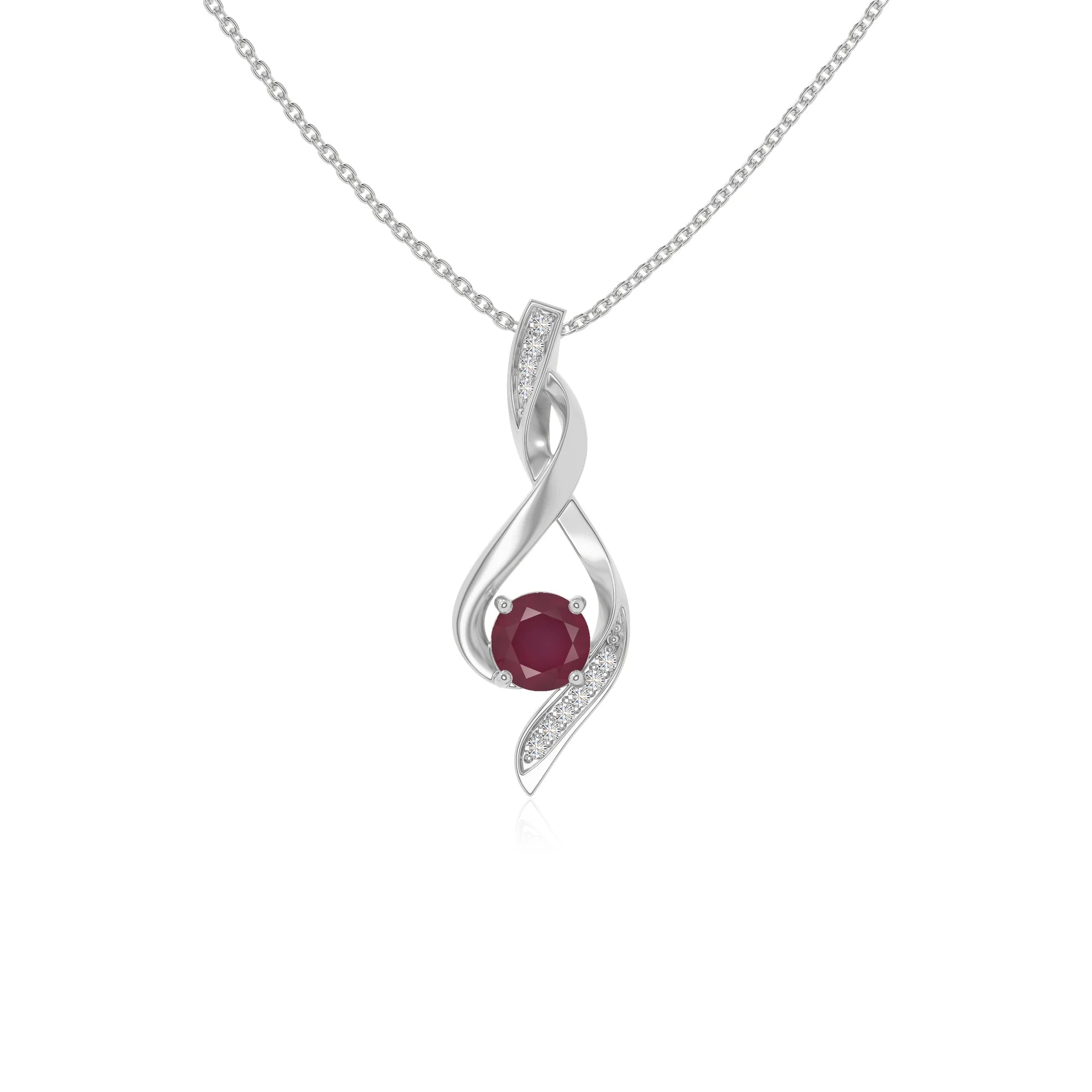 natural ruby infinity necklaces in sterling silver 