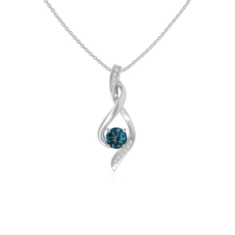 natural london-blue-topaz infinity necklaces in sterling silver 