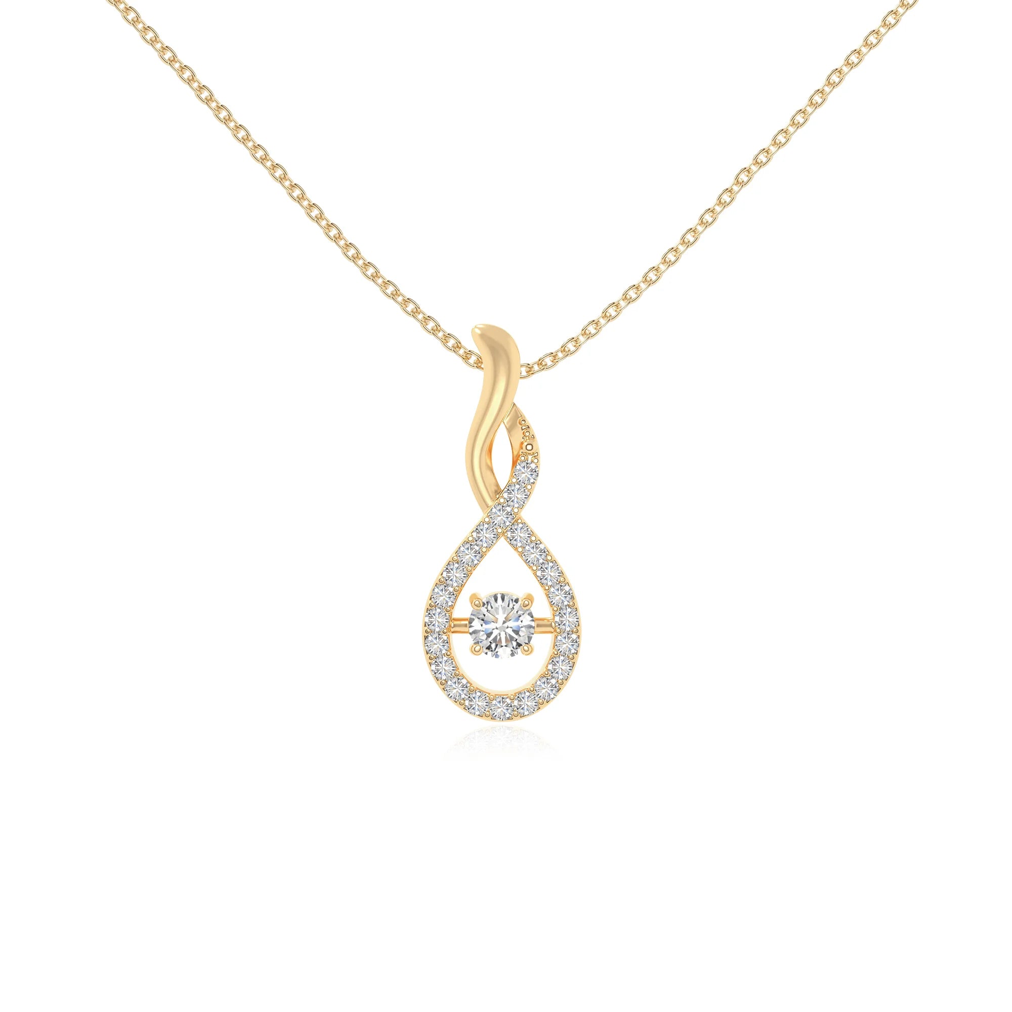 moissanite infinity necklaces in yellow gold vermeil 