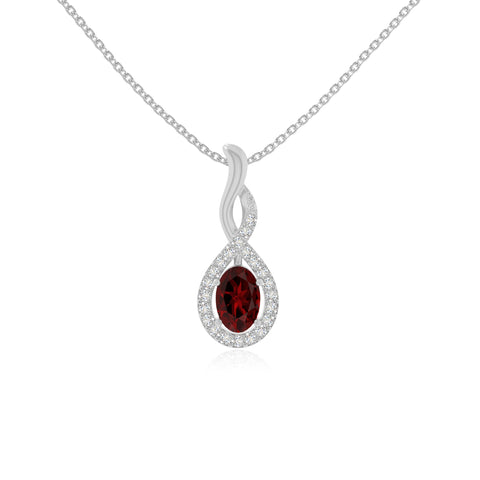 natural garnet infinity necklaces in sterling silver 