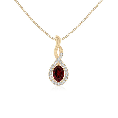 natural garnet infinity necklaces in yellow gold vermeil 