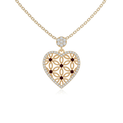 natural garnet infinity love knot necklaces in yellow gold vermeil 