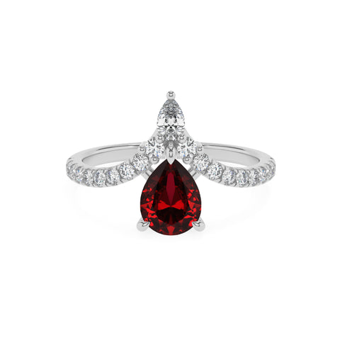 lab-grown ruby pear solitaire engagement ring