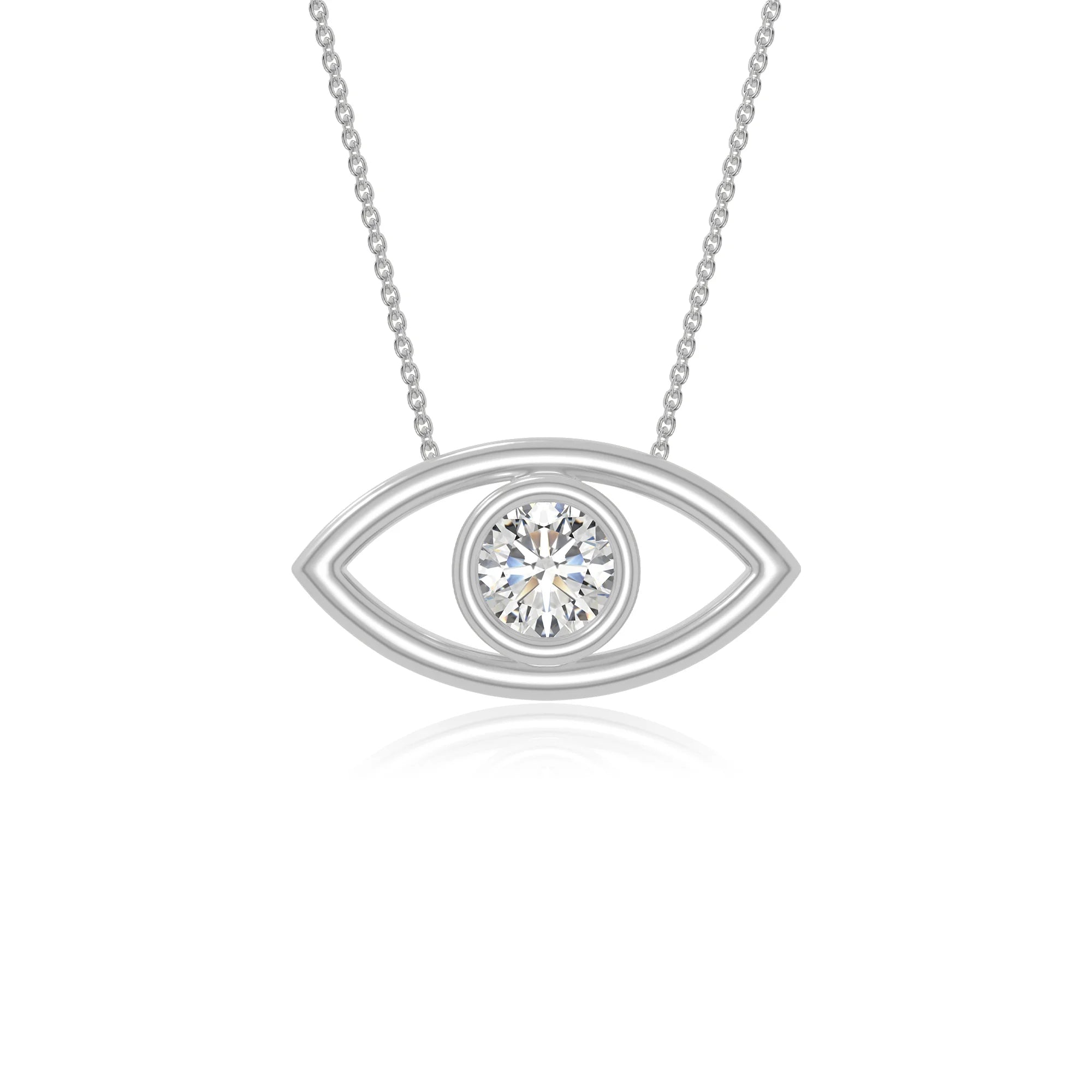 moissanite evil eye necklaces in sterling silver 