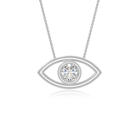 moissanite evil eye necklaces in sterling silver 