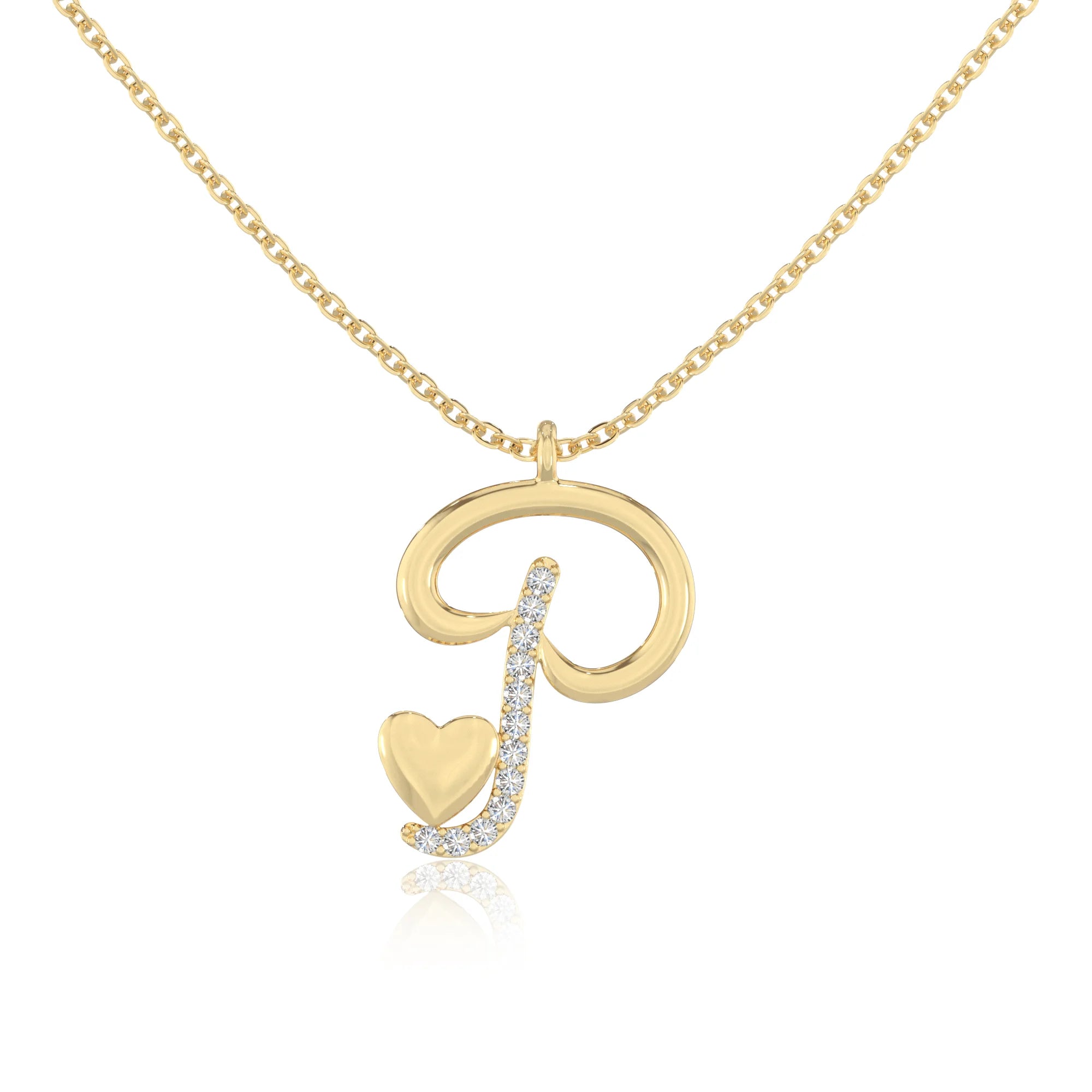 moissanite Initials necklaces in yellow gold vermeil 