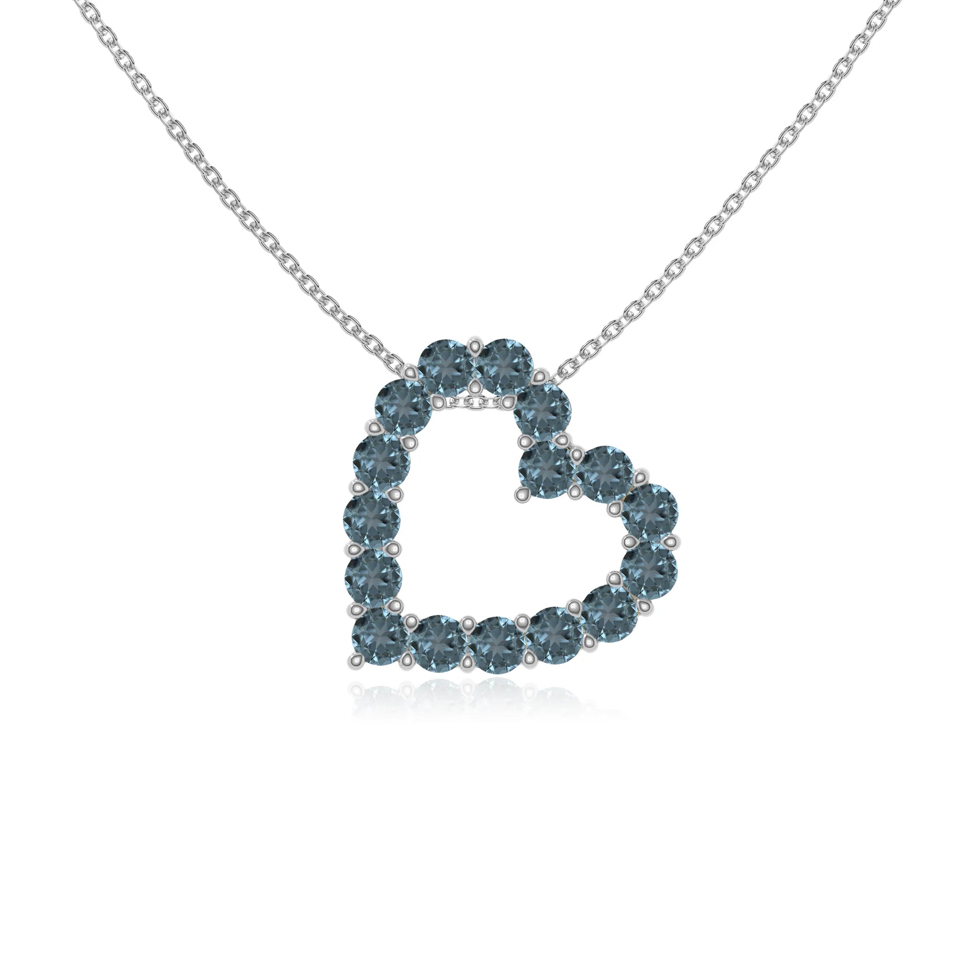natural london-blue-topaz heart necklaces in sterling silver 